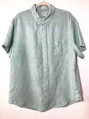 J. Crew Men’s Short-Sleeve Classic Fit Irish Linen Shirt Size XL